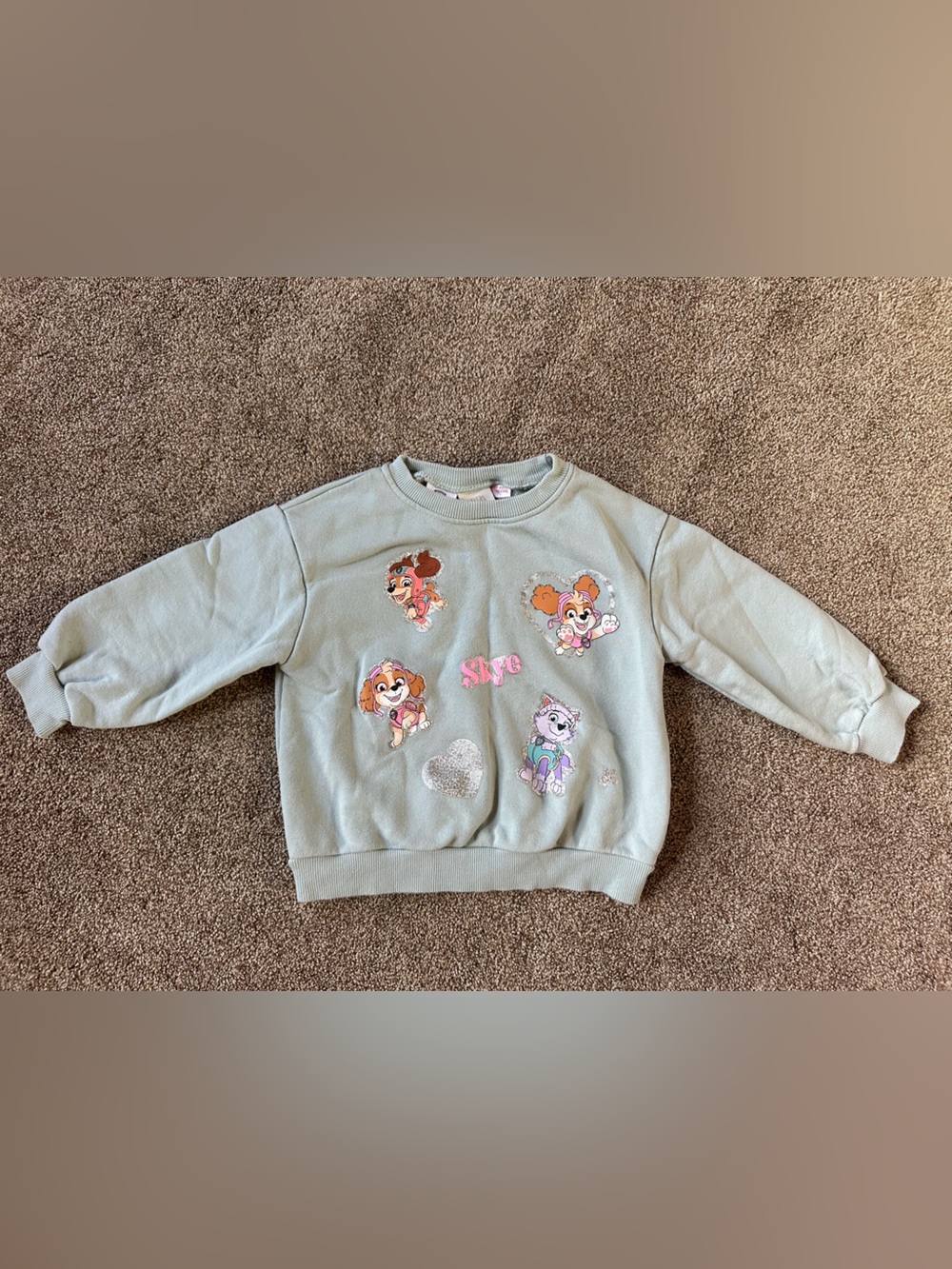 Zara Kids light blue Character Sweatshirt with Sequins